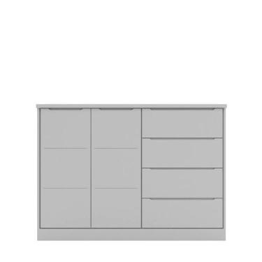 Imagem de Cômoda Infantil Jade 130cm 100% MDF Cinza Semi Brilho - sallar home