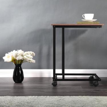 Imagem de Mesa Lateral Sofá com Rodas - Reevall, Amadeirado