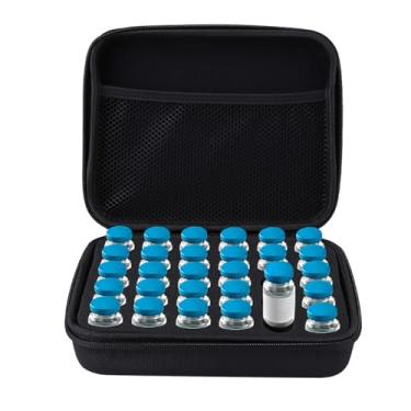 Imagem de Estojo de transporte com 30 compartimentos para diabéticos, peptídeo de insulina e peptídeo, estojo protetor de armazenamento para frascos padrão de 10 ml, estojo organizador de kits de viagem para