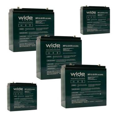 Imagem de Kit 5 Baterias Wide Power 12v 25ah Ciclo Profundo