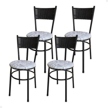 Imagem de Conjunto 4 Cadeiras Para Cozinha Viena Cor:floral Gelo