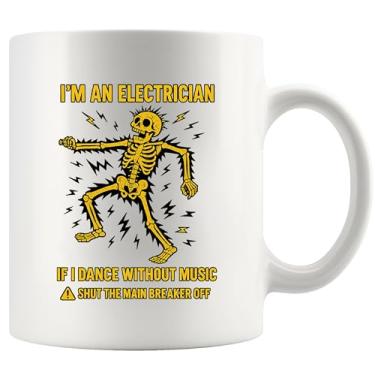 Imagem de Panvola I'm An Electrician If I Dance Without Music Eletrician Gifts Eletricista Presentes Engraçados Engenharia Eletricista Lineman Novidade Copos Cerâmica Caneca de Café 325 ml Branca