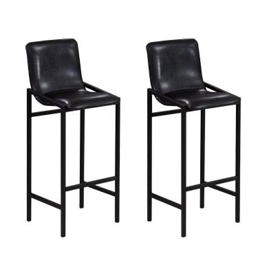 Imagem de Kit 2 Banquetas para Sala de Jantar Estofadas Premium Preto Fosco