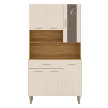 Imagem de Armário de Cozinha Compacta 90cm Bruna Plus Freijó/Soft Z06 - Mpozenato