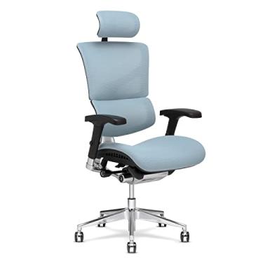 Imagem de X-Chair Cadeira de escritório X3 Management, tecido Glacier A.T.R. com encosto de cabeça - Cadeira confortável de alta qualidade/suporte lombar variável dinâmico/reclinável flutuante/altamente