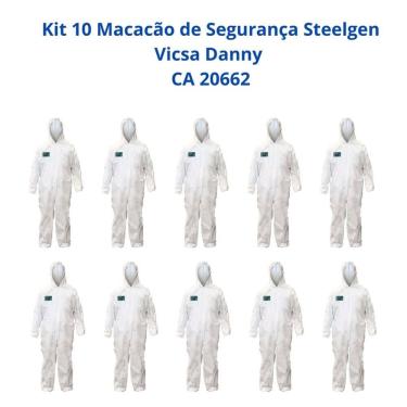 Imagem de Kit 10 Macacão de Segurança Steelgen Vicsa Danny CA 20662