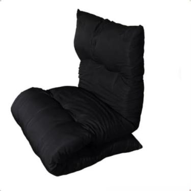 Imagem de Almofada Futon Espreguiçadeira Colchonete Solteiro 60X170cm(Preto)