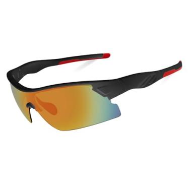 Imagem de Óculos de sol de ciclismo para uso ao ar livre para homens e mulheres, óculos de beisebol masculinos para pesca, proteção UV400, armação de policarbonato, Preto, amarelo