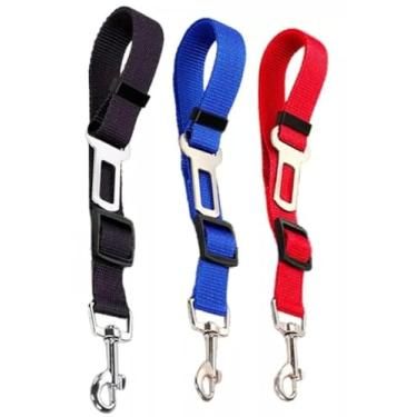 Imagem de Cinto de segurança pet universal compatível com todos os modelos de veículos para cães e gatos viagem(2,Preto)