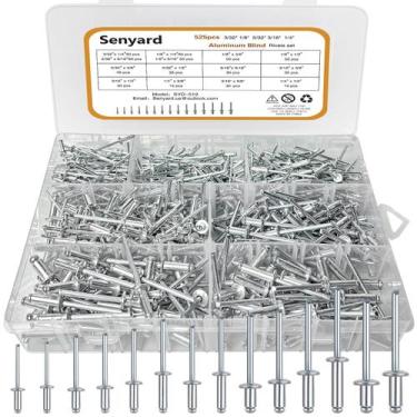 Imagem de Kit de sortimento Pop Rivets Senyard 525 unidades de rebites de alumín