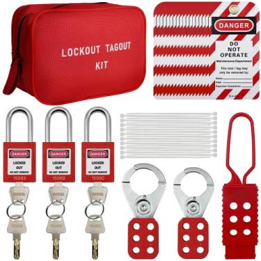 Imagem de Kit de identificação de bloqueio TAEGIQI S01 com cadeados, ferrolhos e