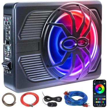 Imagem de Andeman Subwoofer de carro de 800 W com luz colorida + aplicativo de 3 m