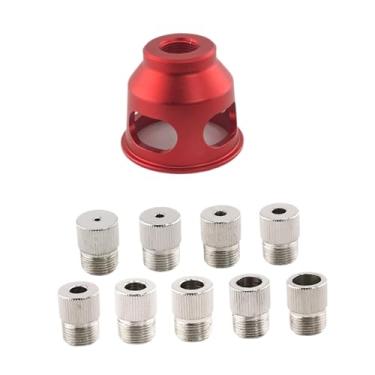 Imagem de Ｂｅｓｇａ Kit de guia de perfuração autocentrante, ferramenta de localização, gabarito portátil de liga de alumínio para cavilhas com buchas de, Vermelho