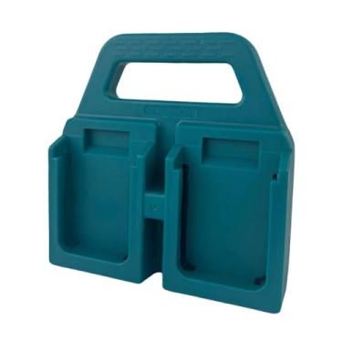 Imagem de MERIGLARE Suporte de bateria para bateria de 18 V, suporte de prateleira resistente, acessórios para área de trabalho, organizador compacto, estojo portátil, de