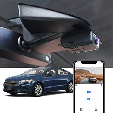 Imagem de Fitcamx Câmera veicular 4K adequada para Ford Fusion 2013 2014 2015 2016 2017 2018 2019 2020 Sport S SEL Titanium Platinum SE Hybrid, estilo OEM, vídeo WiFi 2160P, sensor G de gravação em loop, plug