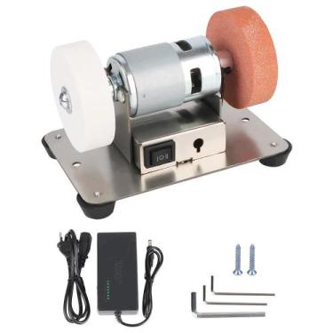 Imagem de Mini Máquina De Moagem Elétrica De Dupla Roda, Micro Lixadeira De Mesa