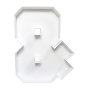 Imagem de Caixa de charcutaria com letras preenchíveis de plástico, bandeja reutilizável em forma de alfabeto de 25,4 cm para aniversários, pratos decorativos de festa para exibição de doces (Símbolo e )