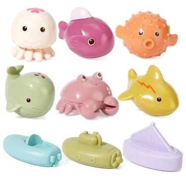 Imagem de Brinquedos de banho BYKASIST, pacote com 9, sem mofo e sem furos para 