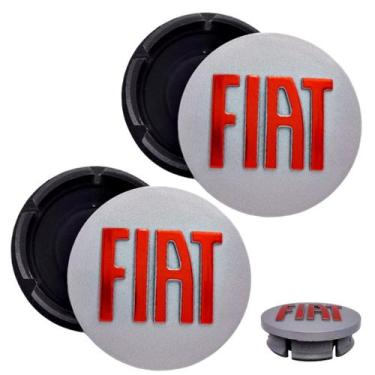 Imagem de Jogo Calotinha FIAT Centro de Roda 49,6mm Punto Palio Uno Strada Argo 