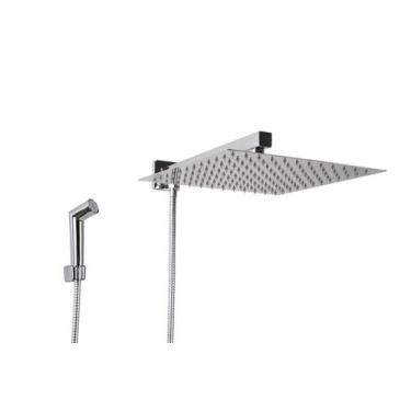 Imagem de Ducha Inox 30x30 cm com Ducha Manual em ABS com Trava - AMG Metais
