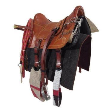 Imagem de Arreio Havana De Cavalo Sem Cabeça Seco 16 Polegadas Pra Lida E Serviç