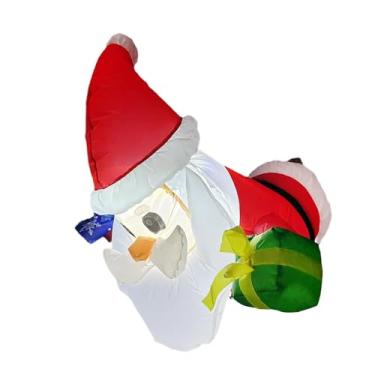 Imagem de Tachiuwa Papai Noel inflável de Natal, boneco inflável inovador que se infla e se inclina para fora da janela para o feriado no jardim