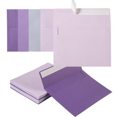 Imagem de Pacote com 50 envelopes coloridos 13 x 17 cm, cores sortidas para convites e cartões (roxo, 13,3 x 18,3 cm)