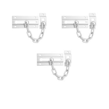 Imagem de 03 Fecho Trinco de Segurança Pega Ladrão Com Corrente Para Porta de Casa Apartamento