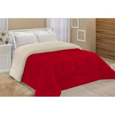 Imagem de Edredom Sherpa Coberdrom Casal Queen 2,40 x 2,20m – Dupla Face Peludo | Cobertor Macio e Aconchegante para o Inverno(Coberdrom Vermelho)