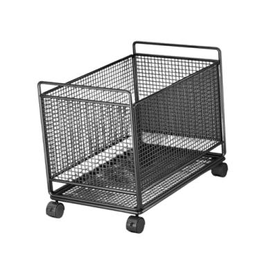 Imagem de SiaBiced Cesto de roupa suja, carrinho, organizador, cesto de roupa suja, de suja com rodinhas para sala de estar, Preto, L