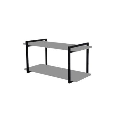 Imagem de Nicho prateleira de parede Metalon Duplo 60X30 Preto 02 - VR DESIGNER,