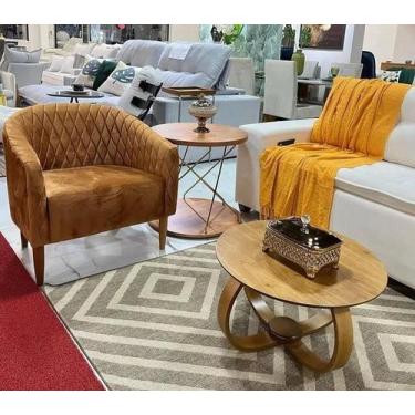 Imagem de Mesa De Centro Redonda Cebola Decorativa Luxo - JID DECORAÇÕES