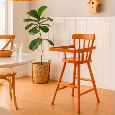 Imagem de Cadeira de Alimentação para Bebê em Madeira néctar das flores Acetinado Piratini