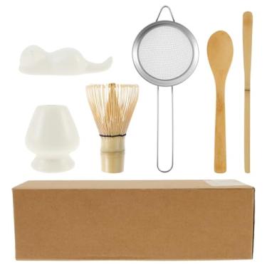 Imagem de XYDHQS Conjunto de 6 peças de batedor Matcha, batedor Matcha completo, colher e suporte de bambu de aço inoxidável, conjunto de chá prático elegante para iniciantes amantes de chá