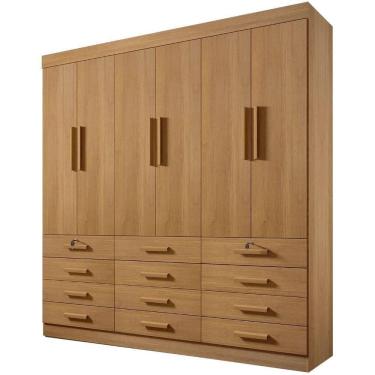 Imagem de Guarda Roupa Mônaco Plus Cinamomo 6 Portas 12 Gavetas D?doro