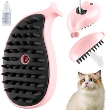 Imagem de Escova a vapor para gatos, escova 3 em 1 para gatos com solução de cuidado, escova elétrica para derramamento de gatos, escova de limpeza a vapor para gatos, pente de cabelo para gatos e animais de
