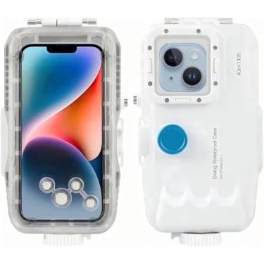 Imagem de Mixneer Capa de mergulho para iPhone, capa de telefone subaquática, [40 m/130 pés] Capa de proteção à prova d'água para surfe, natação, snorkeling, foto e vídeo (iPhone 15 Pro), branca