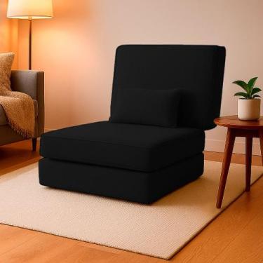 Imagem de Puff Solteiro Multiuso 3 em 1 Portátil Colchonete Dobrável Vira Cama C