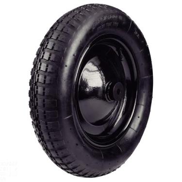 Imagem de Pneu com Câmara 3.25/8" e Roda Metálica Tramontina para Carrinho de Mã