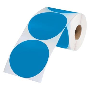 Imagem de PATIKIL 500 adesivos de pontos coloridos, adesivos circulares de 10 cm autoadesivos grandes etiquetas de codificação em branco redondo para etiquetar escritório, quintal, venda de garagem, casa, azul