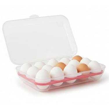 Imagem de Organizador de Geladeira, Porta Ovos de Plástico, 15 Compartimentos, Transparente com Tampa, Livre de BPA, 24cm, Premium, Felix Magazine