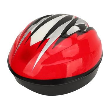 Imagem de Zhjvihx Capacete de Bicicleta para Crianças, Leve, Ajustável, Amortecedor, Capacete de Ciclismo para Crianças, Moda para Skateboard (Vermelho)