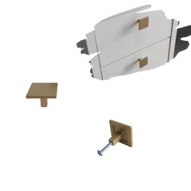 Imagem de Kit 10 Puxador de Gaveta, Armário, Móveis Dourado Fosco 35mm - Compras