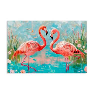 Imagem de Stupell Industries Arte de parede em tela moderna Flamingo Love, design por LSR Design Studio, 61 x 91 cm