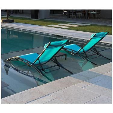 Imagem de Espreguiçadeiras para Jardim, Praia e Piscina com Mesa Lateral, Cadeiras Reclináveis para Todas as Condições Climáticas, PURPLE LEAF