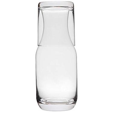 Imagem de Lily's Home Garrafa de água noturna de cabeceira com copo de vidro, use no quarto, banheiro ou cozinha, use o copo como tampa, 473 ml contemporâneo