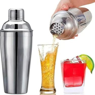 Imagem de Coqueteleira Profissional em Aço Inoxidável, 750ml, Design Cobbler, 3 Peças com Peneira e Dosador, Acabamento Polido, Ideal para Bartender, Drinks e Coquetéis