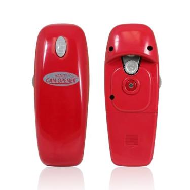 Imagem de Hystrada Abridor de latas elétrico – Sem borda afiada – Abridor de latas a pilhas – Fácil operação com um toque – Abridor de latas vermelho – Abridor de latas automático funciona em todos os tipos de latas