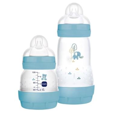 Imagem de Kit 2 Mamadeiras Mam Easy Start Anticólica Starter Set 130ml e 260ml (Azul Petróleo)