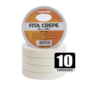 Imagem de Fita Adesiva Crepe Papel 18Mm X 50M C/10 Rolos 18X50